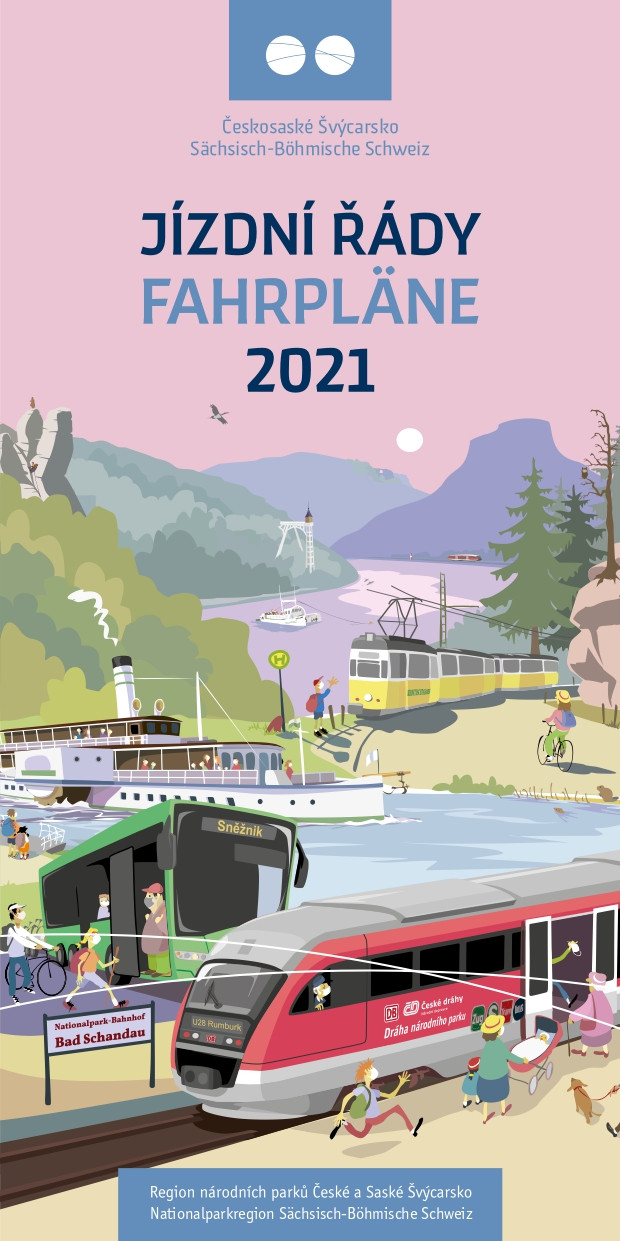 Titulní strana brožury Turistické jízdní řády 2021