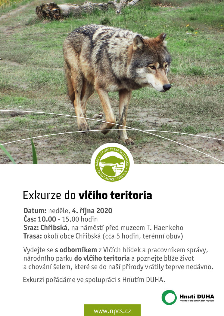 Plakát k exkurzi do vlčího teritoria