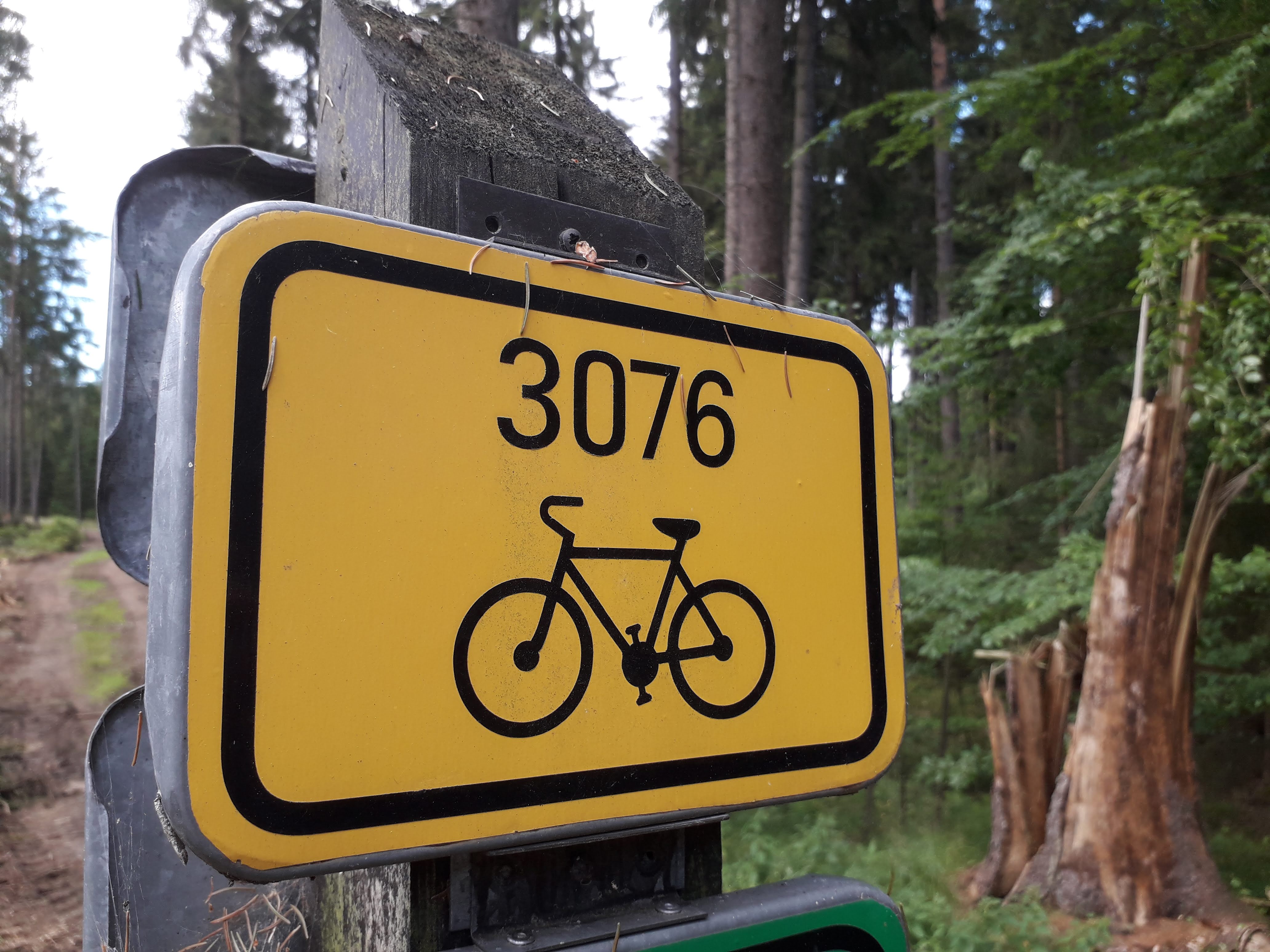 Způsob značení cyklotras v NP České Švýcarsko. Foto: Tomáš Salov