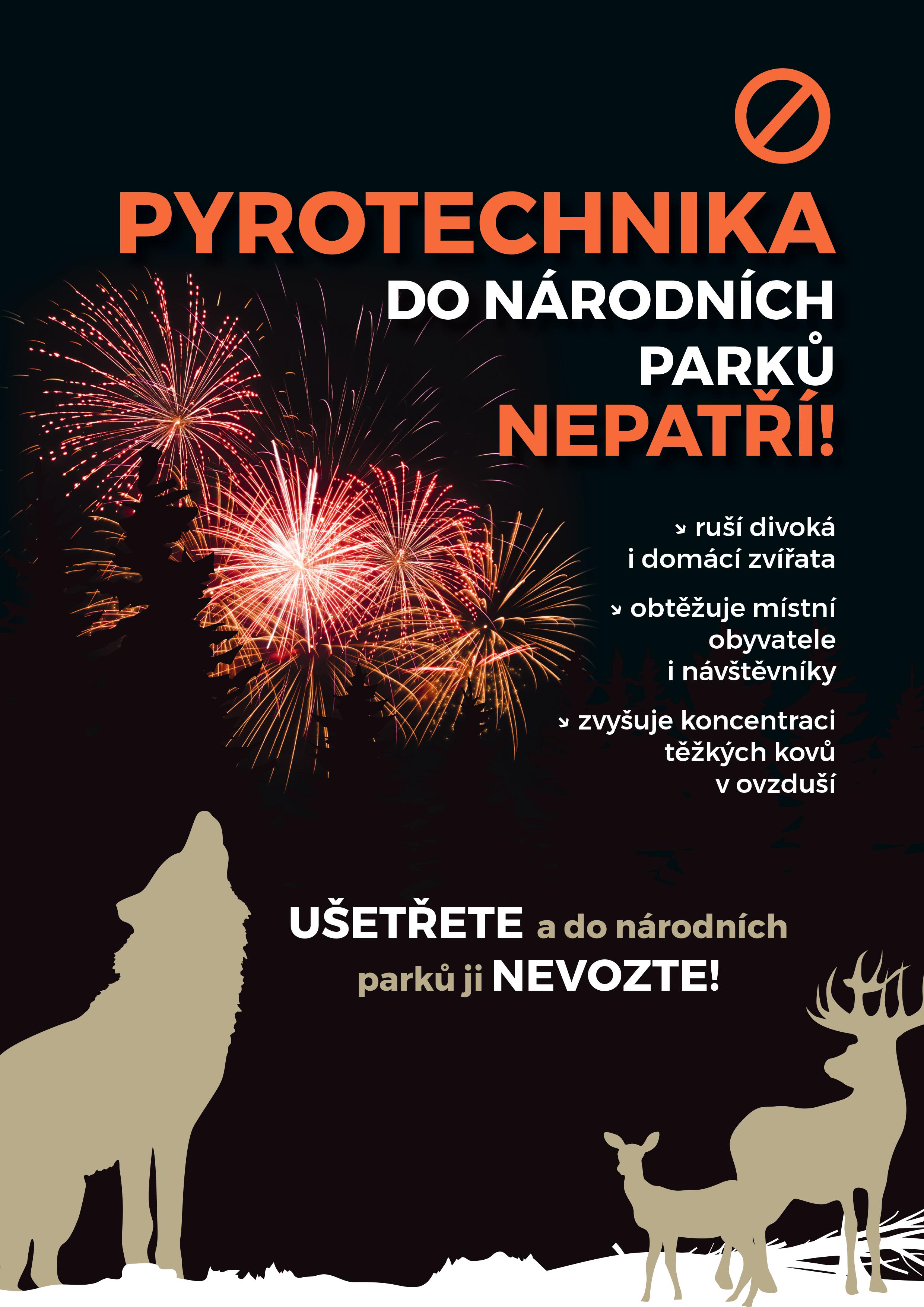 Plakát pro rok 2019: Pyrotechnika do národního parku nepatří