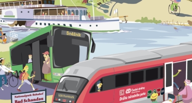 Titulní stránka brožury Turistické jízdní řády 2025