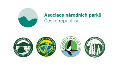 Logo Asociace národních parku České republiky a čtyř českých národních parků