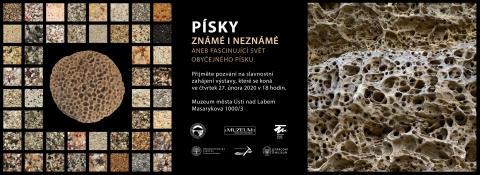 Pozvánka na vernisáž výstavy Písky známé i neznámé